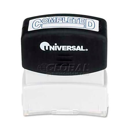 Universal Universal Message Stamp, COMPLETED, Pre-Inked/Re-Inkable, Blue Ink UNV10044***